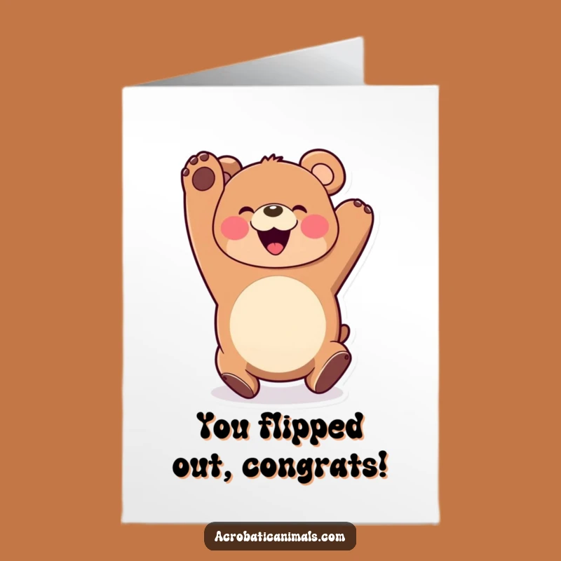 Free Printable Bear Congrats Card: Somersaulting Joy for Your Big Achievement!