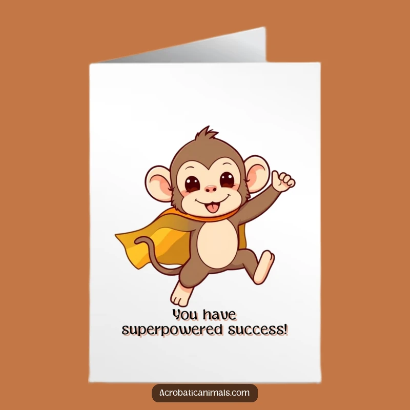 Free Printable Funny Monkey Superhero Congrats Card - Downloadable DIY Gift