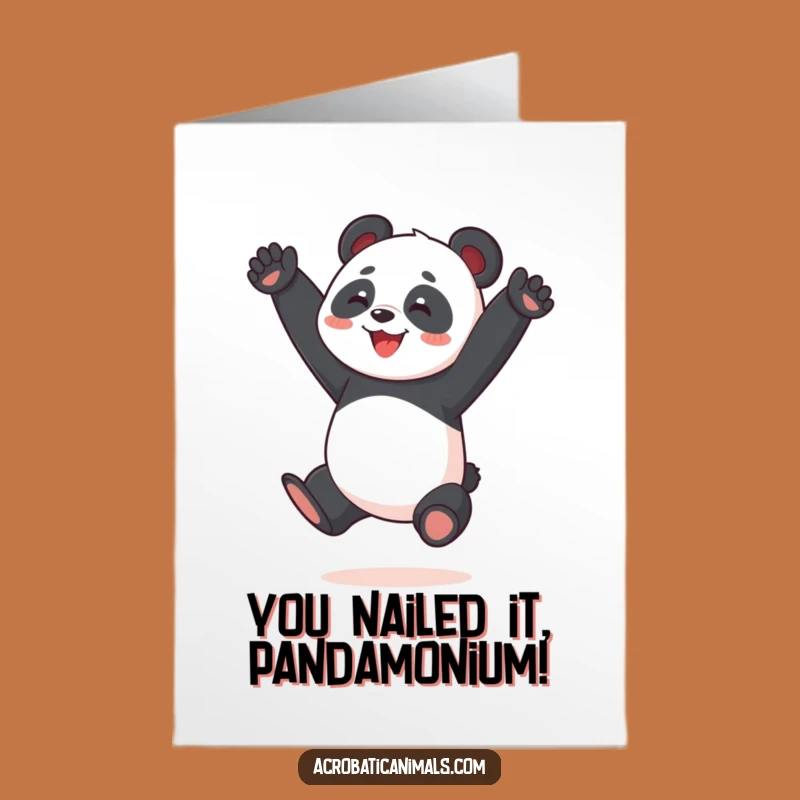 Free Printable Panda Congrats Card: Amazing Split Jump for Your Big Achievement!