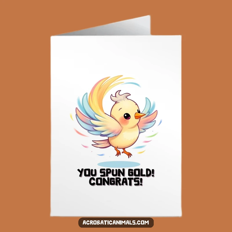 Free Printable Congrats Card: Bird's Colorful Whirlwind Celebration
