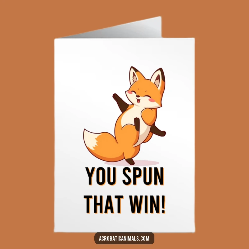 Free Printable Fox Congrats Card: Cartwheel Your Way to Success Celebration!