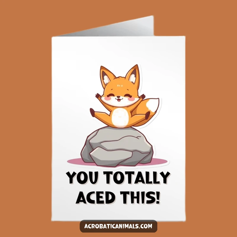 Free Printable Congrats Card: Fox Split Achievement - Flexible Download