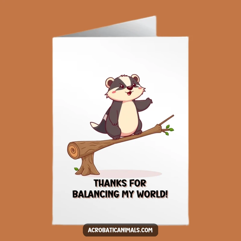 Free Printable Badger Thank You Card - Grounded Downloadable Gift of Thanks