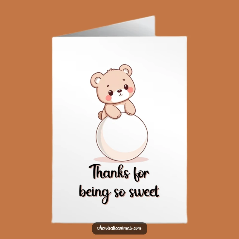 Free Printable Bear Thank You Card: Balancing Gratitude Downloadable Gift!