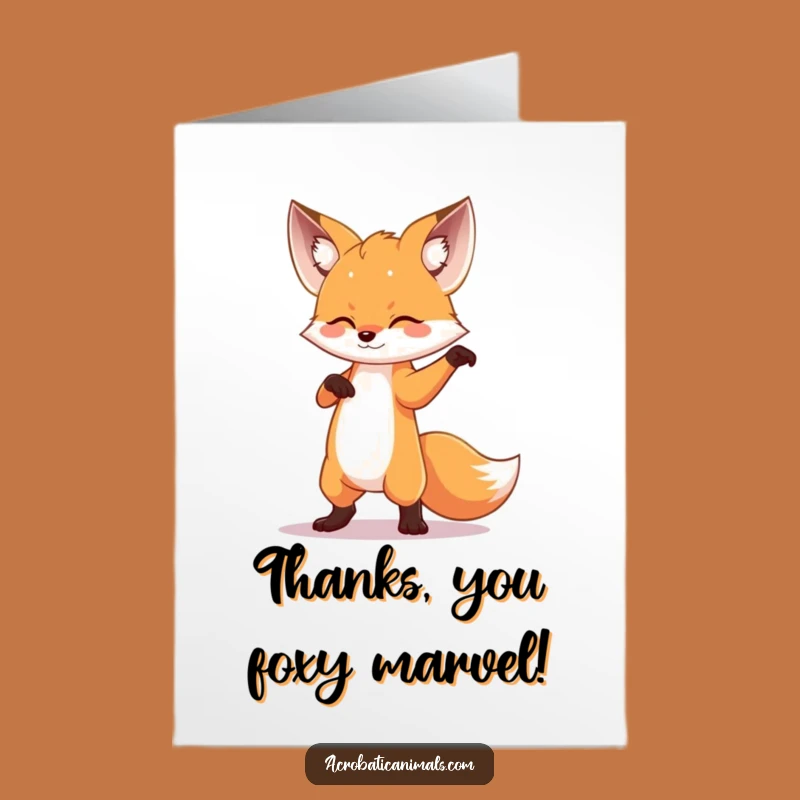Free Printable Fox Thank You Card: Dramatic Pose Downloadable