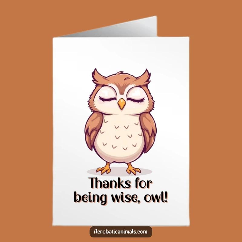 Free Printable Owl Thank You Card: Sleepy Handstand Downloadable