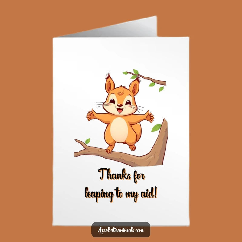 Free Printable Squirrel Thank You Card - Whimsical Downloadable Gift of Gratitude