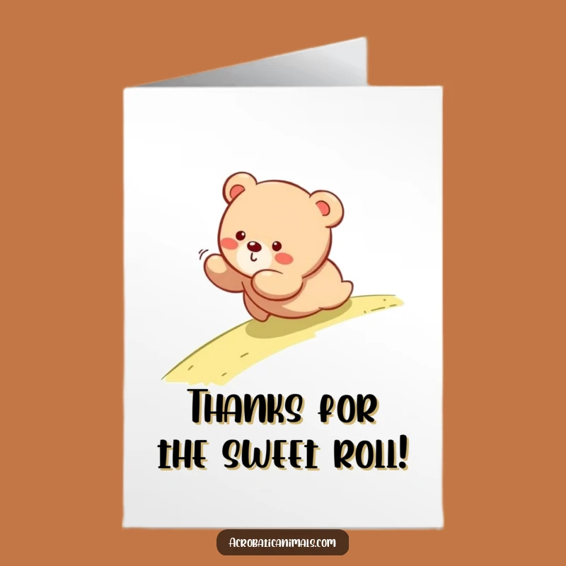 Free Printable Thank You Card: Bear Cub's Grateful Tumble of Thanks