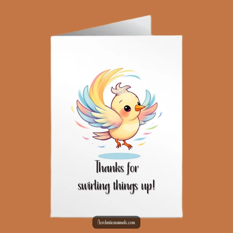 Free Printable Thank You Card: Bird's Grateful Whirlwind of Thanks