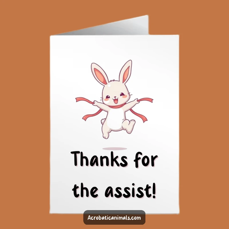 Free Printable Thank You Card: Bunny's Grateful Leap Funny Downloadable Gift