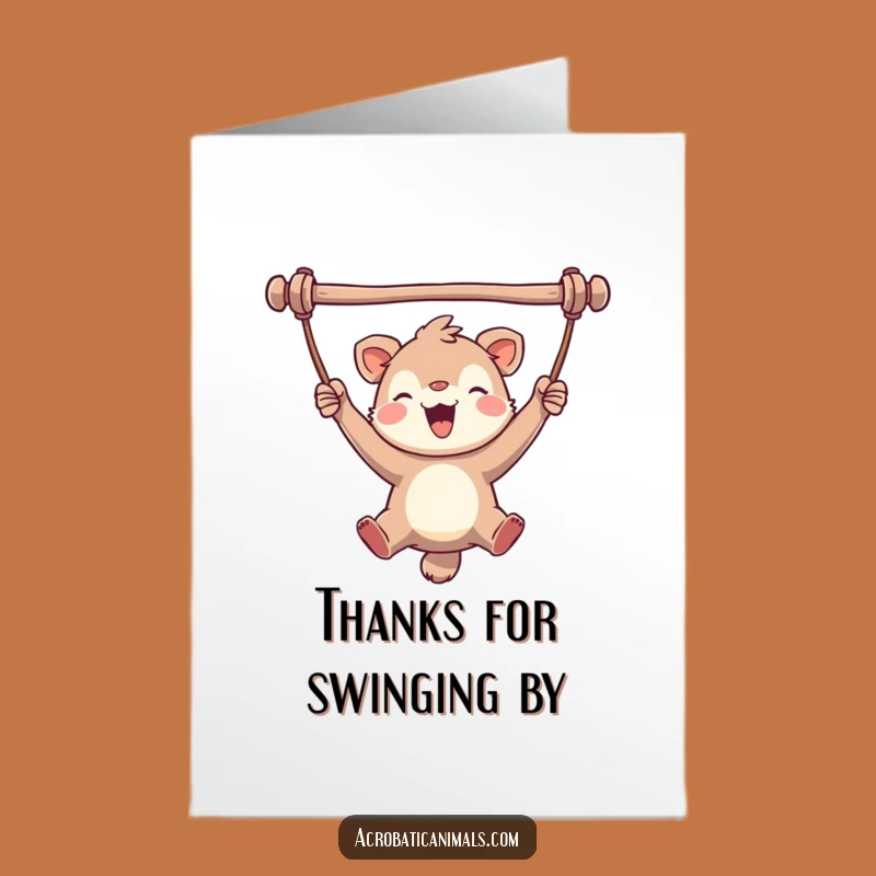 Free Printable Thank You Card: Happy Animal Bar Swing Funny Downloadable Gift