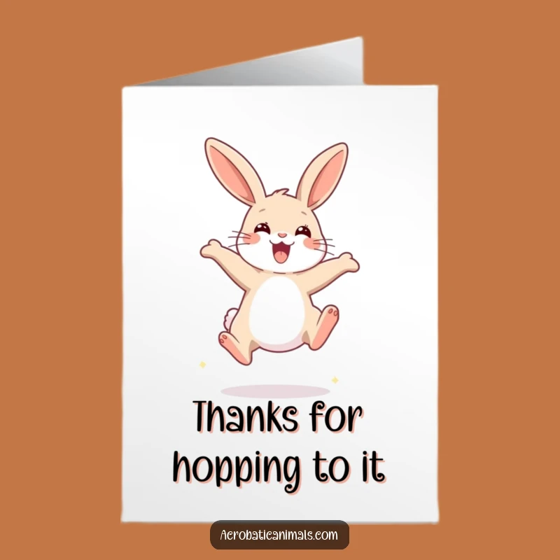 Free Printable Thank You Card: Rabbit's High Jump Gratitude