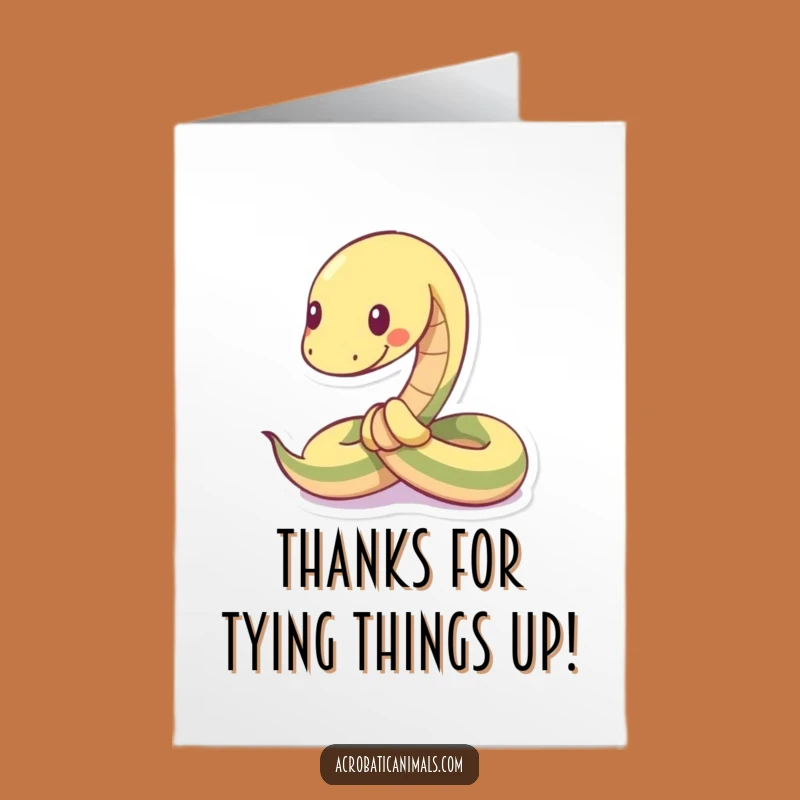 Free Printable Thank You Card: Snake's Grateful Knotted Thanks