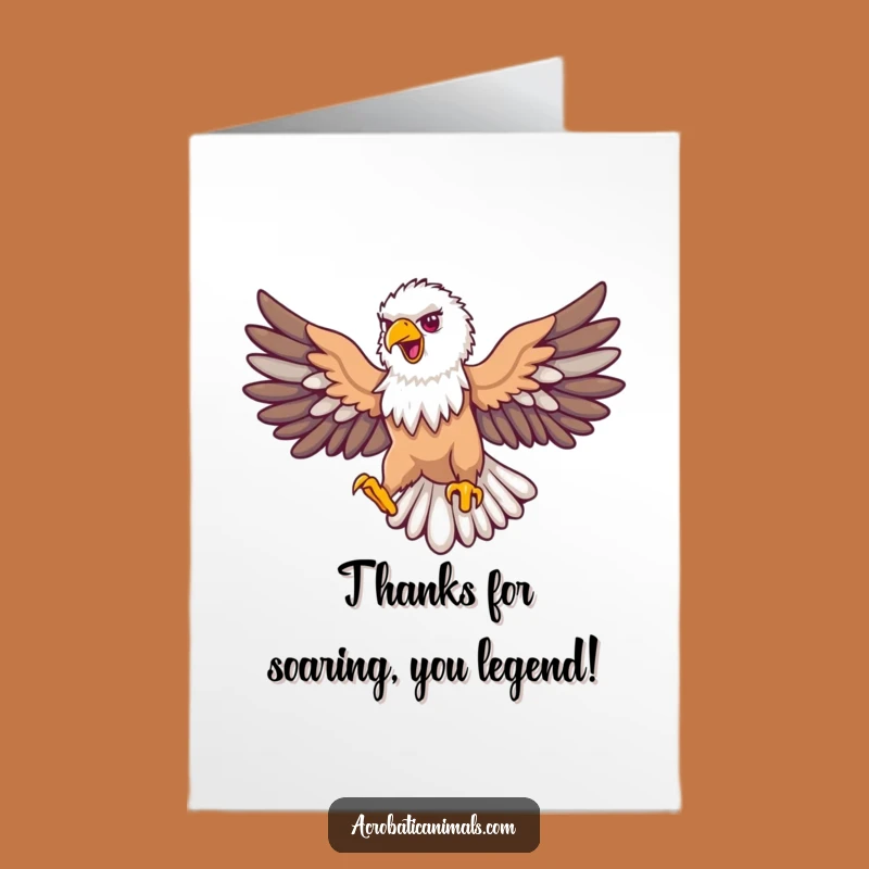 Free Printable Thank You Card: Soaring Eagle, Express Gratitude with Noble Spirit
