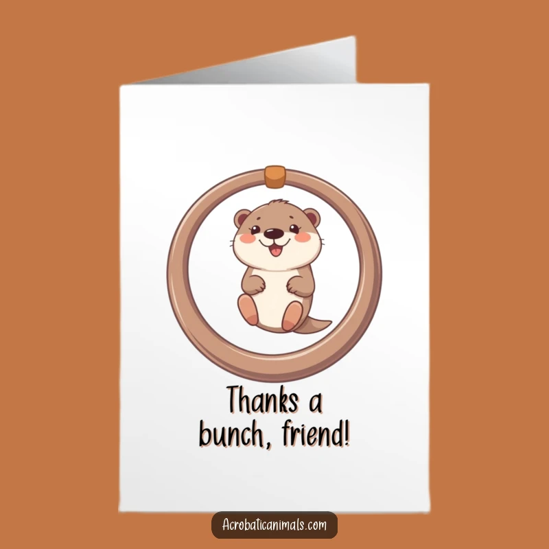 Free Printable Otter Thank You Card: Grateful Swinging Animal Downloadable Gift!