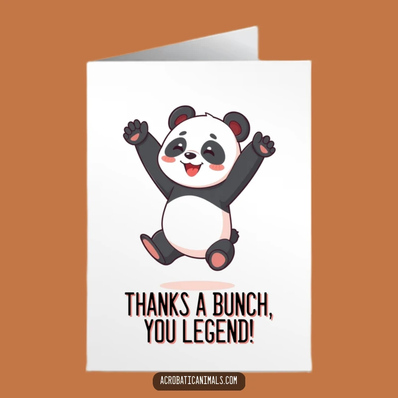 Free Printable Panda Thank You Card: Acrobat Panda Splits for Your Gratitude!