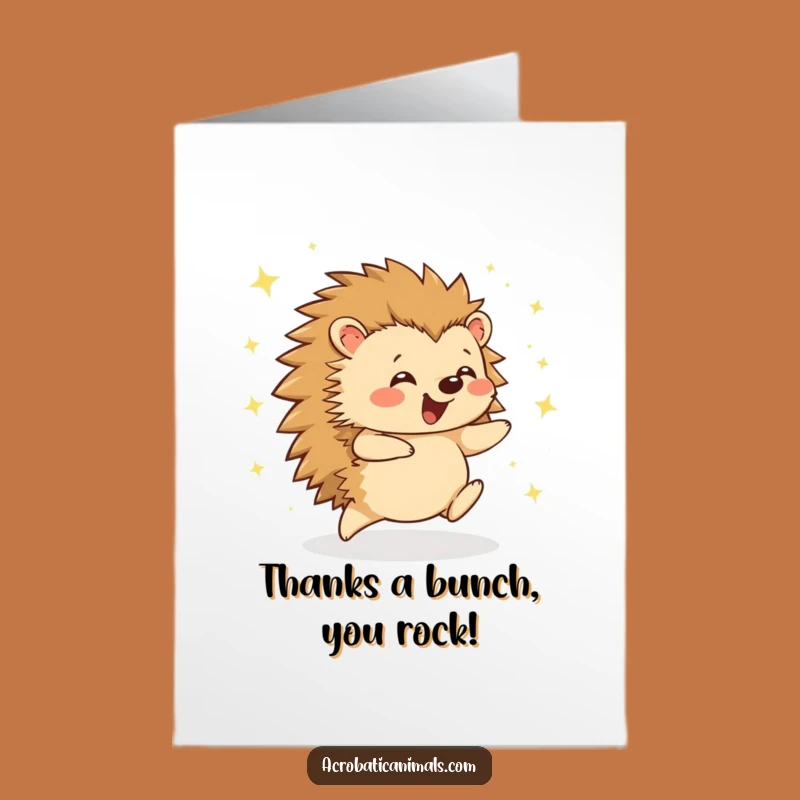 Free Printable Thank You Card: Adorable Cartwheeling Hedgehog Gratitude!