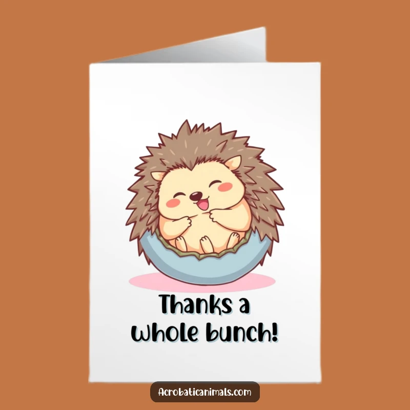 Free Printable Hedgehog Thank You Card: Ball of Gratitude Downloadable Gift!