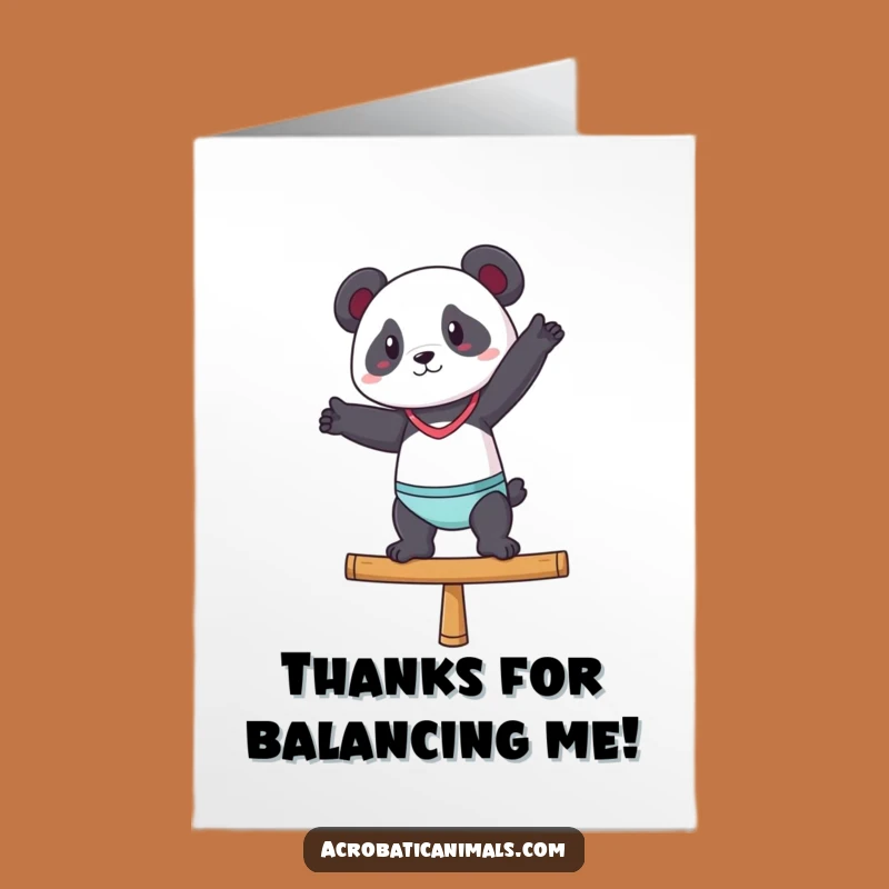 Free Printable Thank You Card: Panda Gymnast's Balanced Gratitude