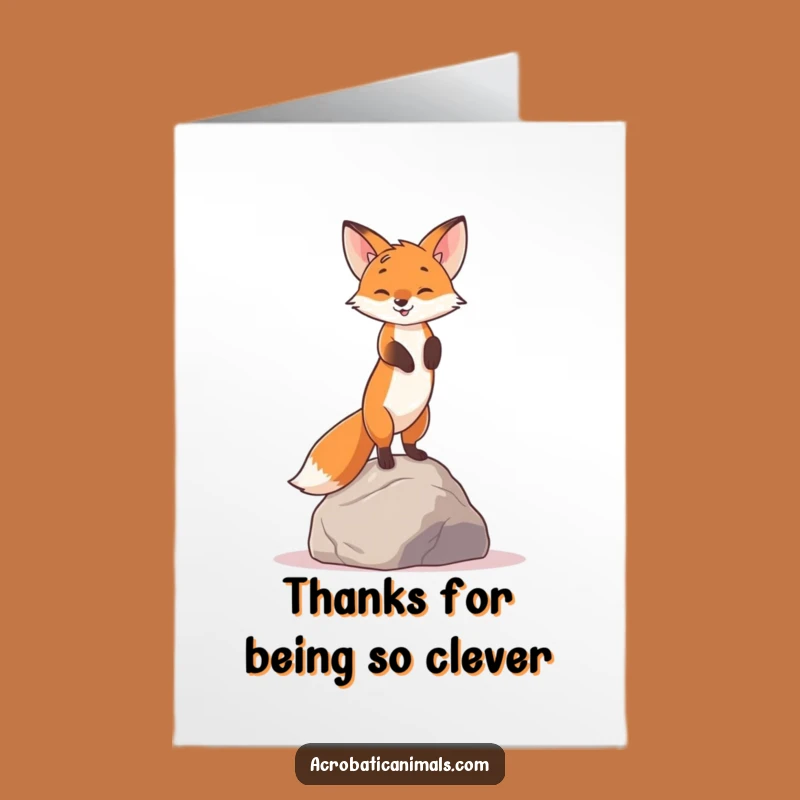 Free Printable Fox Thank You Card: Balancing Act Downloadable Gift!