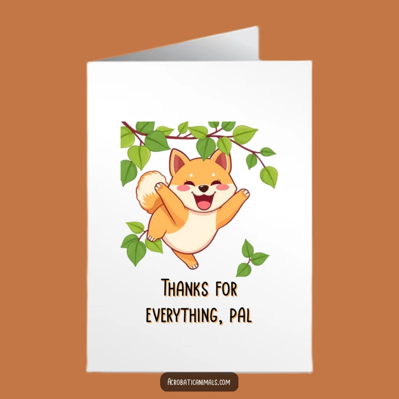 Free Printable Thank You Card: Funny Shiba Puppy Vine Swing, Sweet Downloadable Gift!