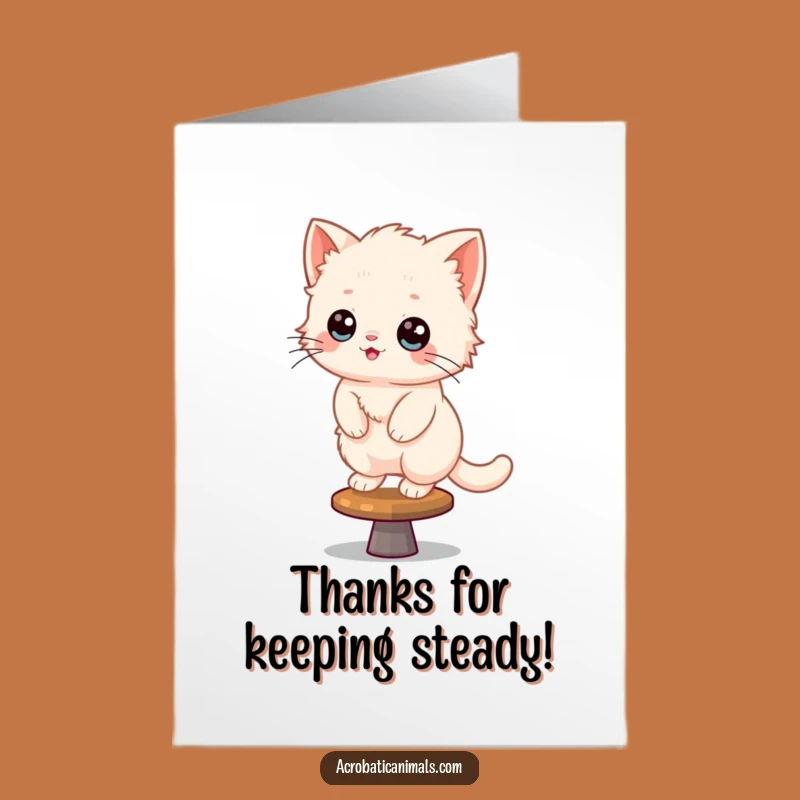 Free Printable Thank You Card: Kitten's Gratitude Beam Funny Downloadable Gift
