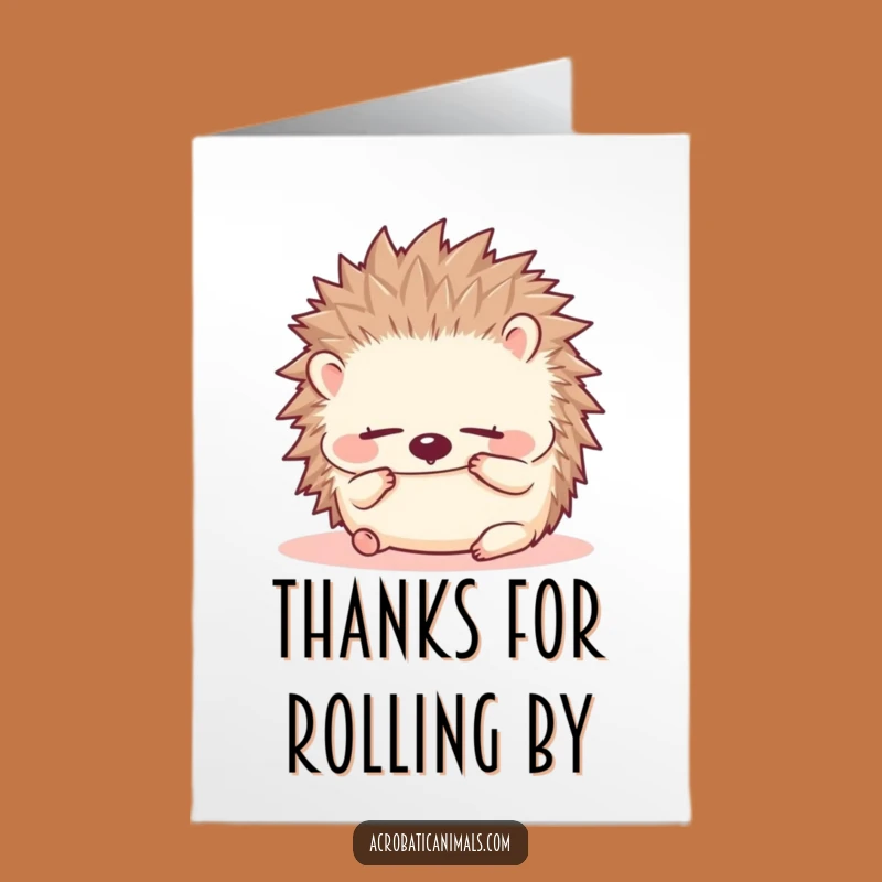 Free Printable Thank You Card: Hedgehog Roll Downloadable Gift