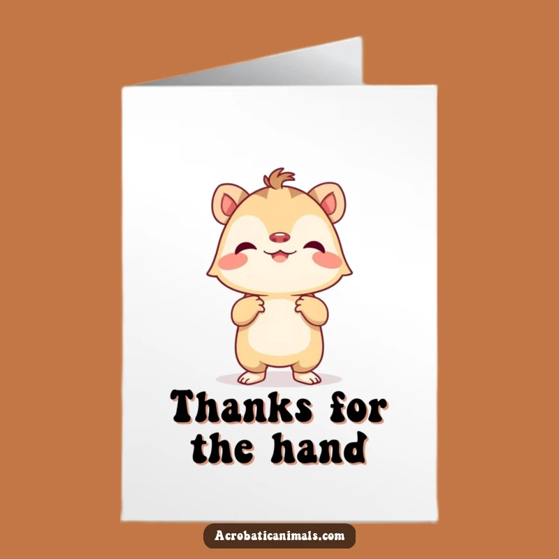Free Printable Thank You Card: Tiny Creature Handstand Funny Downloadable Greeting