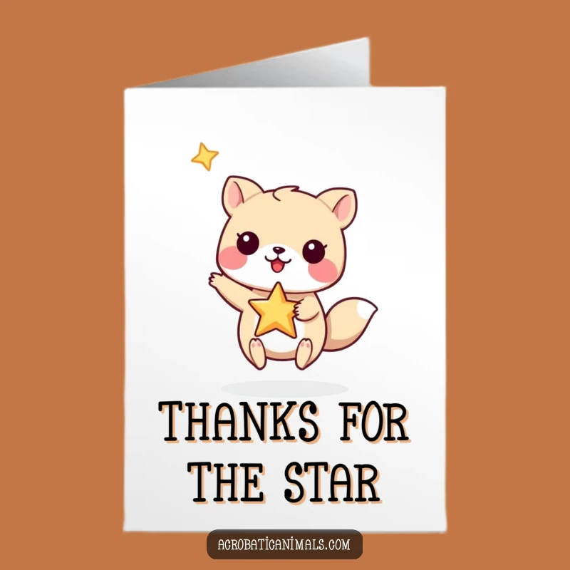 Free Printable Thank You Card: Animal Star Balance Funny Downloadable Greeting