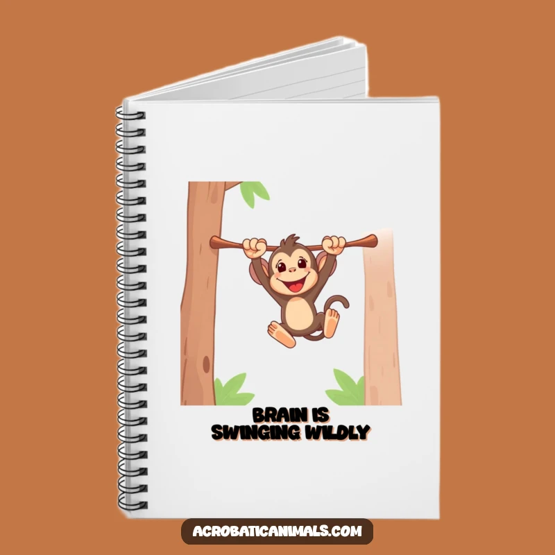 Funny Monkey Swinging Notebook: Energetic Primate Journal, Perfect Funny Gift