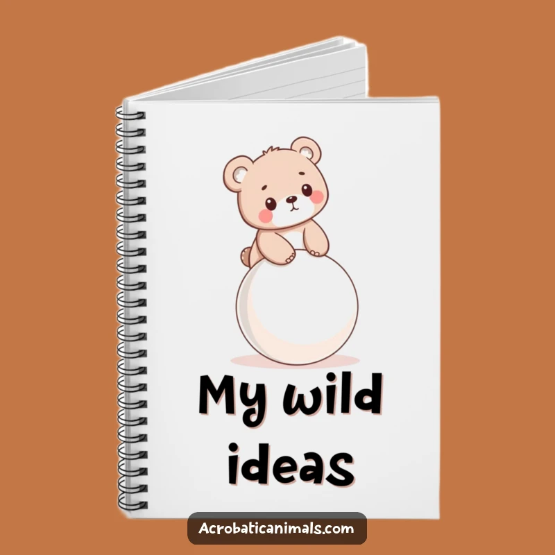 Funny Bear Cub Bouncy Ball Notebook - Jot Down Fun Ideas