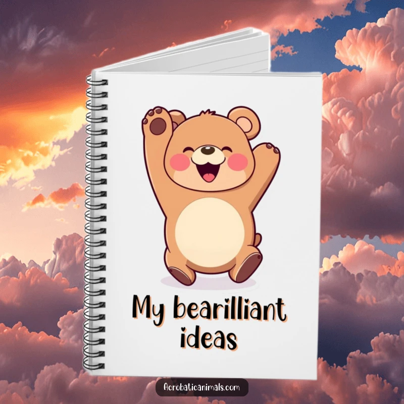 Funny Bear Somersault Notebook: A happy bear somersaulting with a wide smile, perfect for notes, journaling, and creative writing, a fun gift.