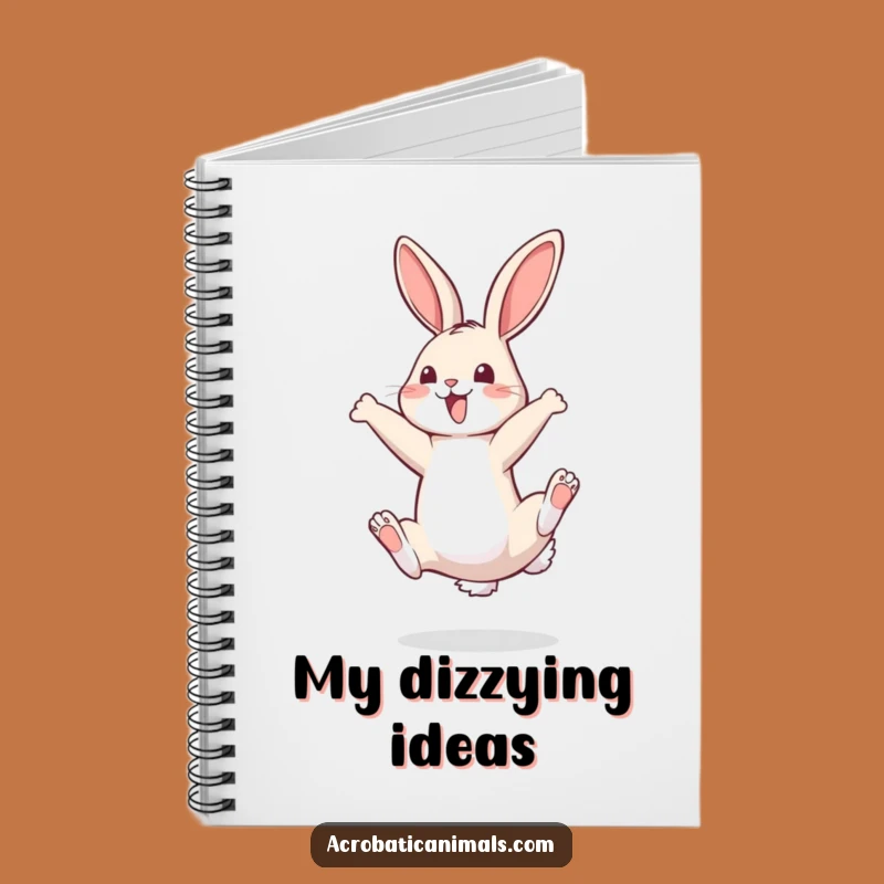 Funny Bouncy Bunny Somersault Notebook - Journal Your Joyful Ideas