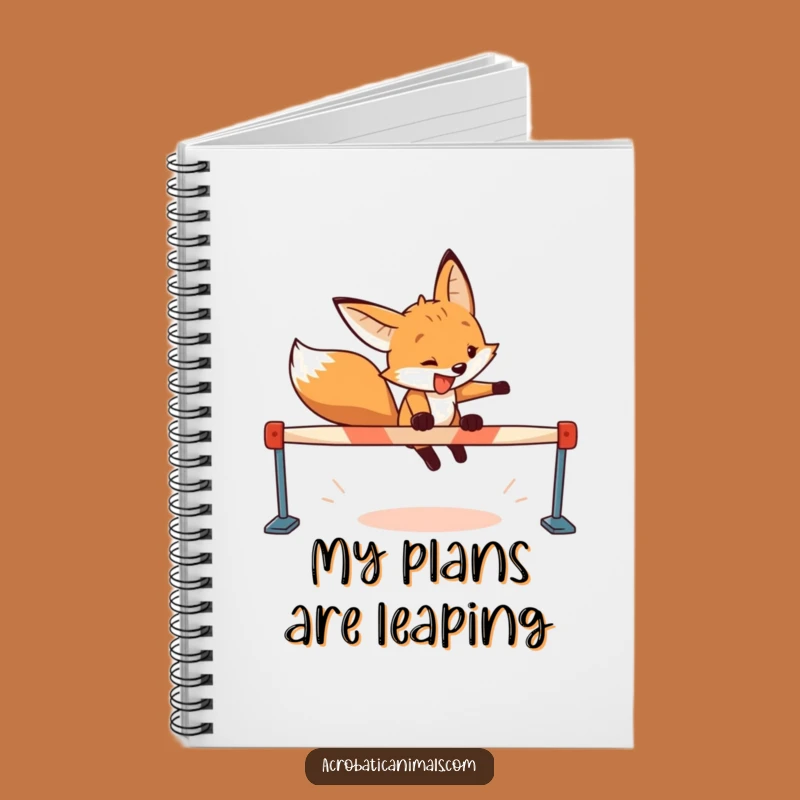 Funny Fox Hurdler Notebook - Conquer Your Notes, Motivational Gift!