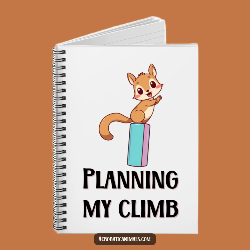 Funny Squirrel Climbing Notebook - Determined Journal, Hilarious Bar Notes, Gift Idea
