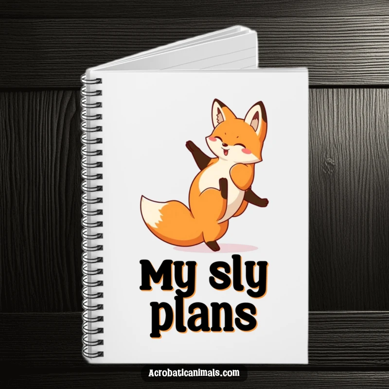 Funny Fox Cartwheel Notebook: A playful fox executing a cartwheel, perfect for notes, journaling, and creative writing, a fun gift.