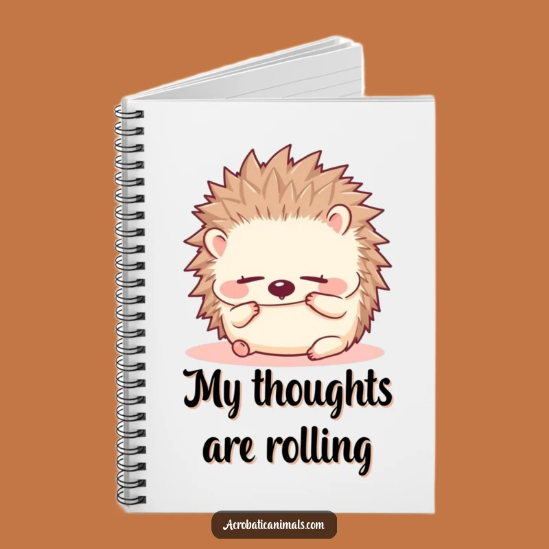 Funny Hedgehog Roll Notebook - Jot Down Cozy Thoughts, Creative Gift!
