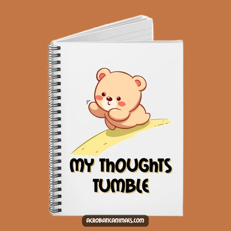 Funny Tumbling Bear Cub Notebook - Journal Your Adventures with Hilarious Art