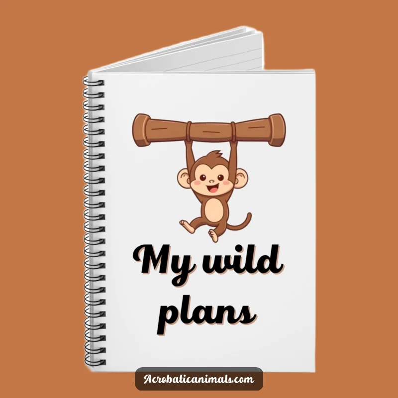 Funny Monkey Swinging Notebook - Mischievous Journal, Hilarious Acrobat Diary Gift