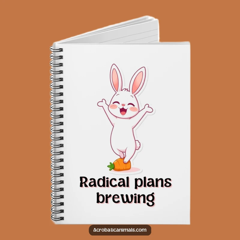 Funny Rabbit Handstand Notebook: Jot Down Ideas with Carrot Acrobat Wit, Great Gift