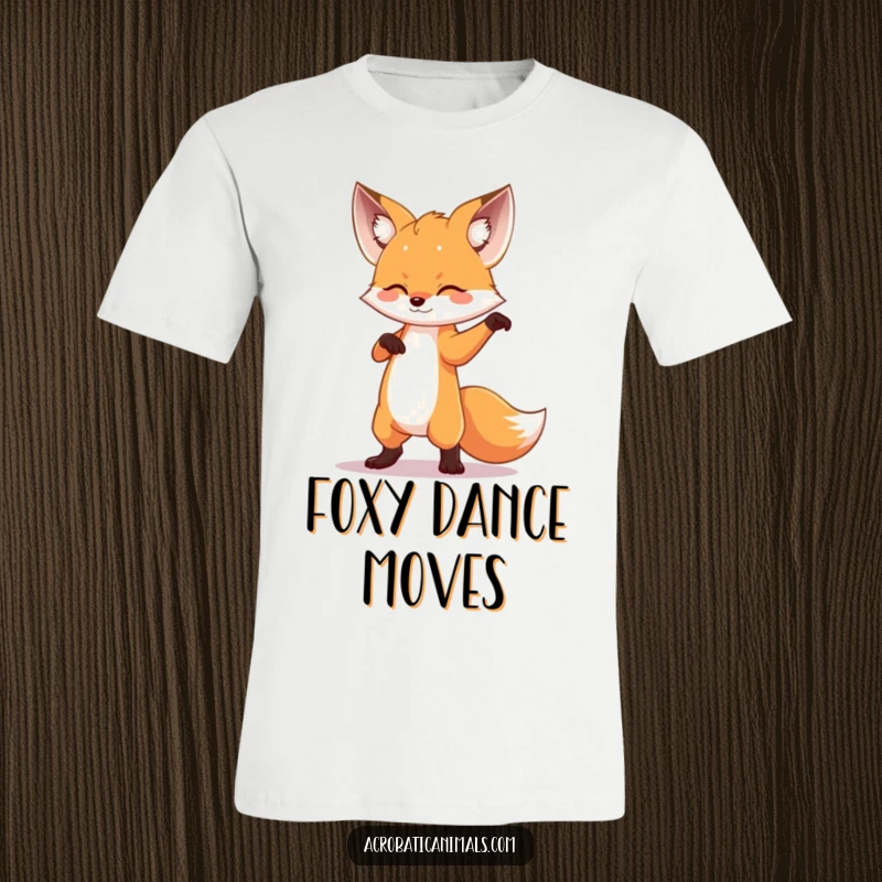 Funny t-shirt featuring a small fox striking a dramatic and theatrical dance pose, designed for expressive individuals.