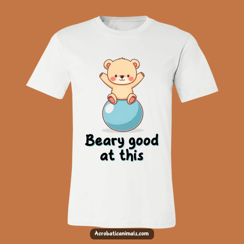 Funny Bear Cub Yoga Ball T-Shirt: Hilarious Outfit for Fitness Enthusiasts