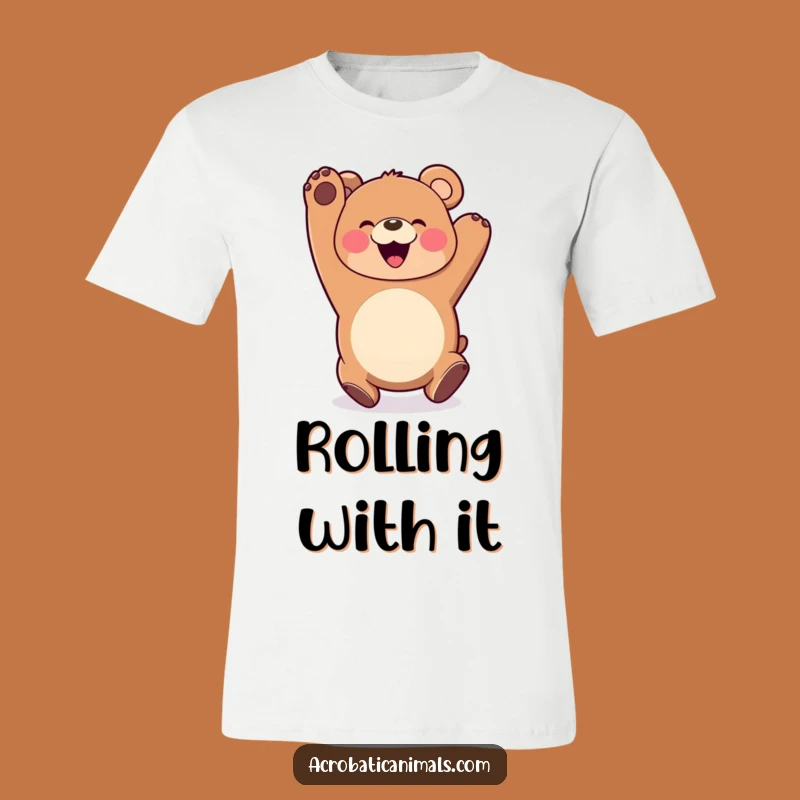 Funny Bear Smile T-Shirt: Happy Somersault Design, Comfy & Joyful Gift