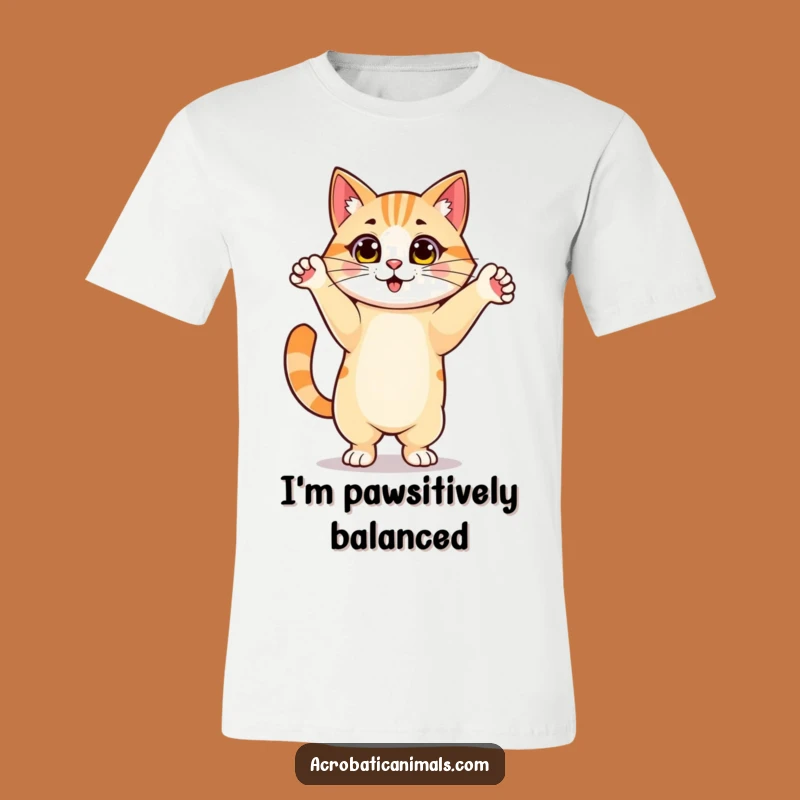 Funny Cat Handstand T-Shirt: Proud Feline Yoga Pose for Funny Gift