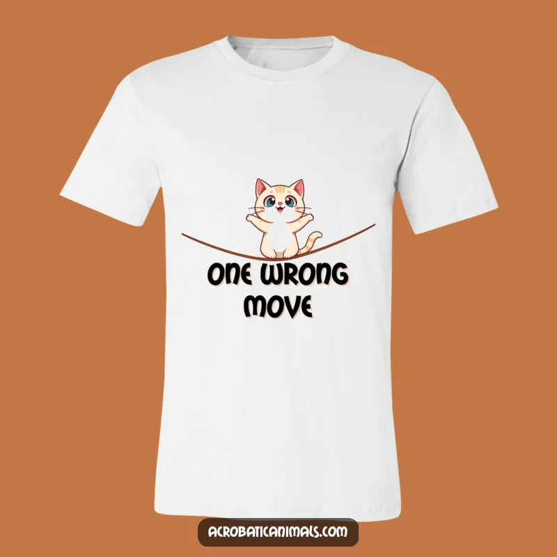 Funny Cat Tightrope T-Shirt: Wearable Surprised Acrobat Fun, Unforgettable Funny Gift
