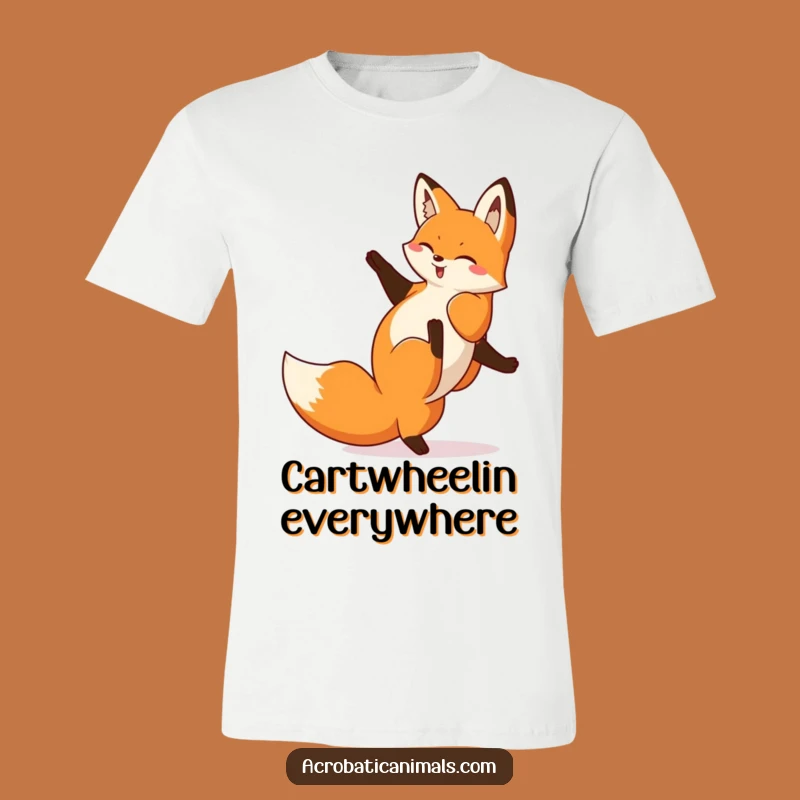 Funny Fox Cartwheel T-Shirt: Playful Acrobat Design, Comfy & Fun Gift