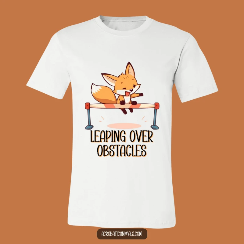 Funny Fox Hurdler T-Shirt - Achieve Goals with a Smile, Awesome Gift!