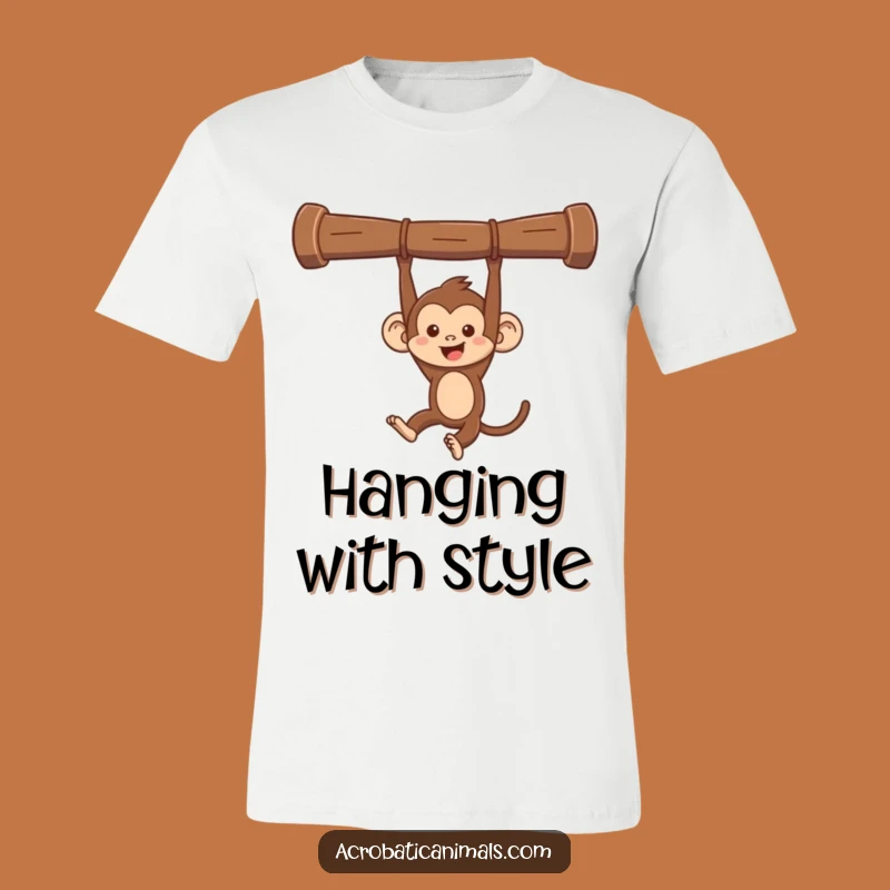 Funny Monkey Swinging T-Shirt - Mischievous Acrobat, Hilarious Jungle Adventure Tee Gift
