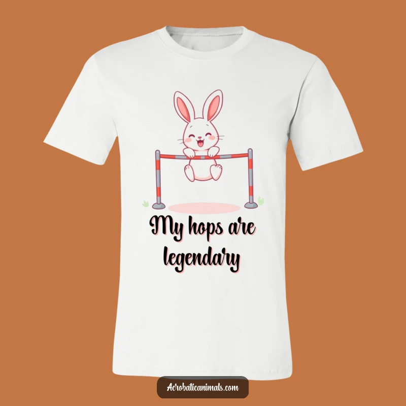 Funny Rabbit High Jump T-Shirt: Hilarious Athlete Rabbit Shirt for a Funny Gift