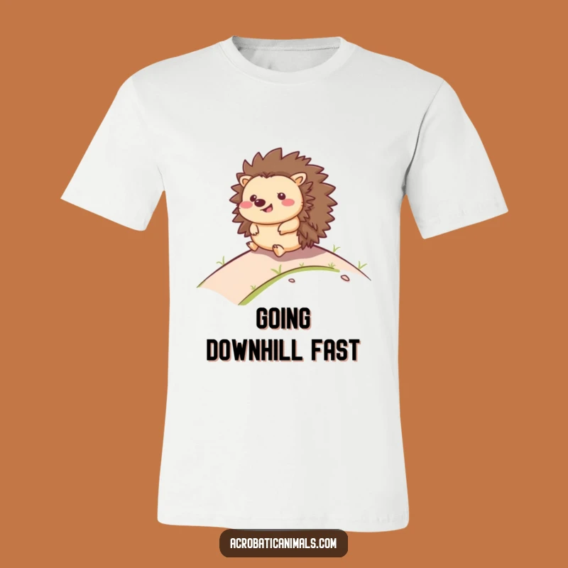 Funny Hedgehog Rolling T-Shirt - Cheerful Hill Descent Tee, Ideal Funny Gift